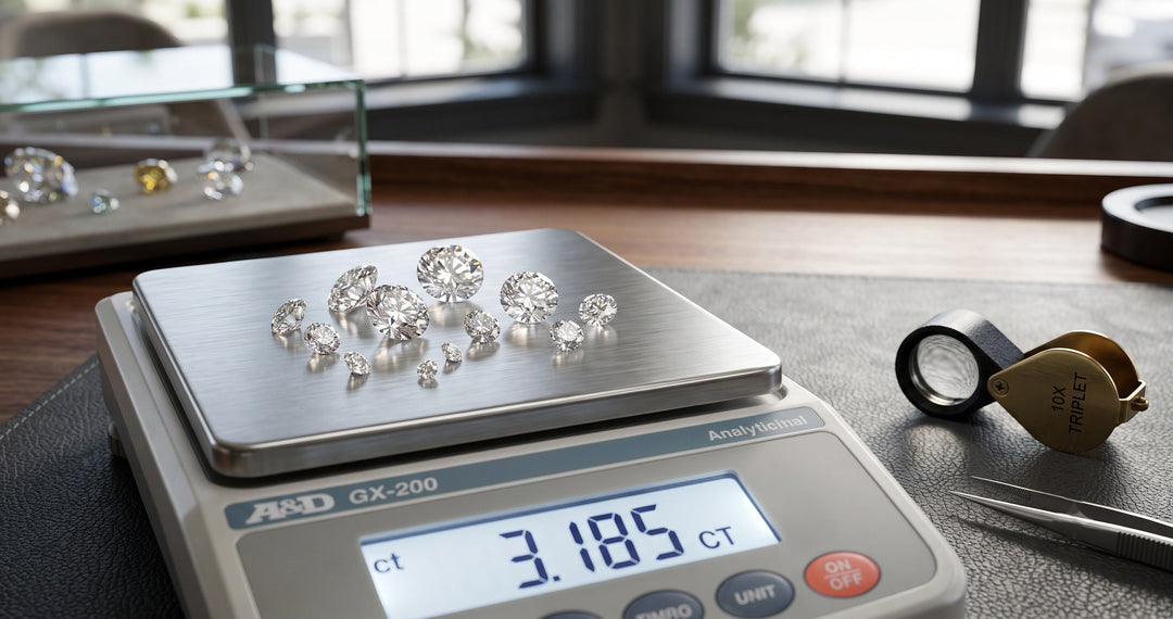 loose diamonds of different carat sizes on a jeweler's scale, 2026 diamond price trends