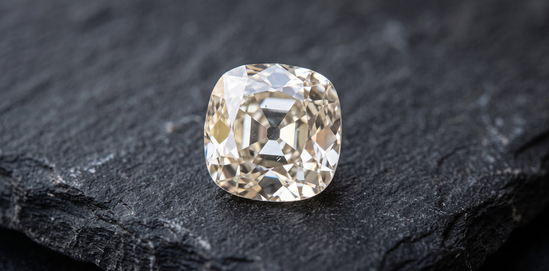 Antique cut diamond showing distinctive vintage faceting pattern