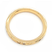 Yellow Gold & Diamond Engraved Band - "Lily"