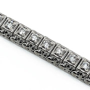 Deco-Style Diamond Tennis Bracelet - "Gatsby"