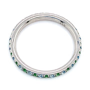 Platinum, Tsavorite Garnet & Blue Topaz Eternity Band