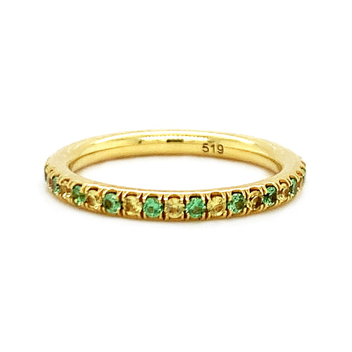 Tsavorite Garnet & Yellow Sapphire Ring - "Clover Sun"