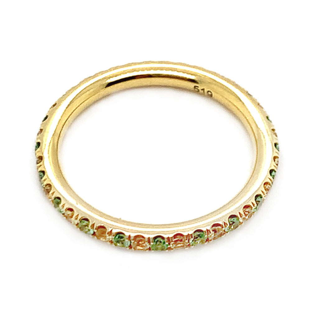 Tsavorite Garnet & Yellow Sapphire Ring - "Clover Sun"