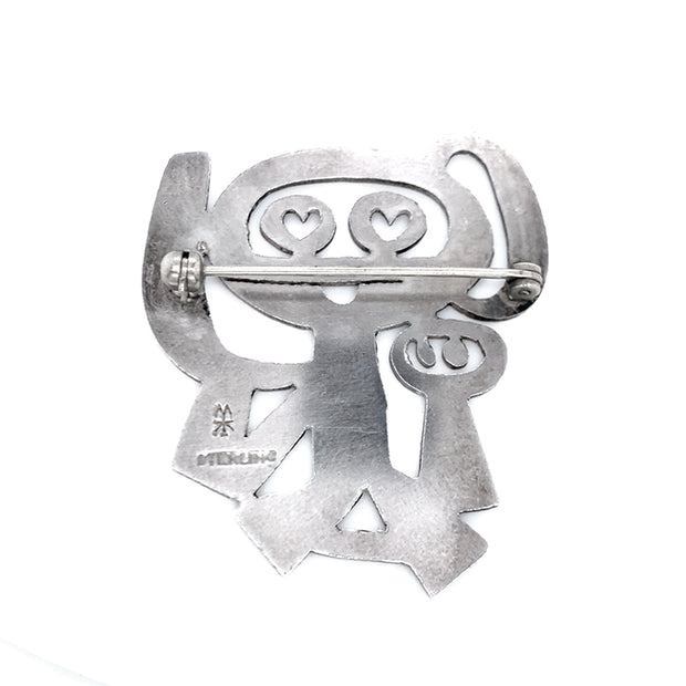 Sterling Silver Brooch - "Mom & Child"