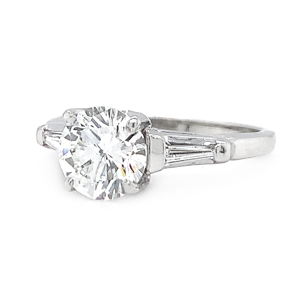 Platinum Diamond Engagement Ring - "Queen of Light"