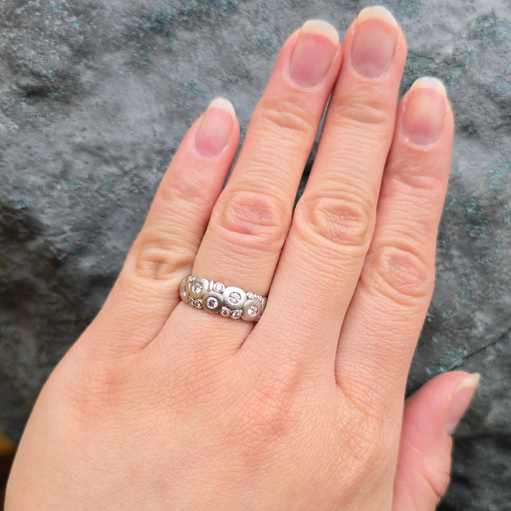 Diamond & Platinum Domed Ring - "Candy"