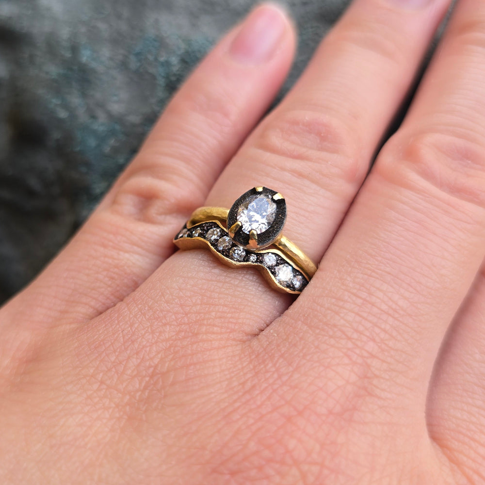 Gold Oval Solitaire Diamond Ring