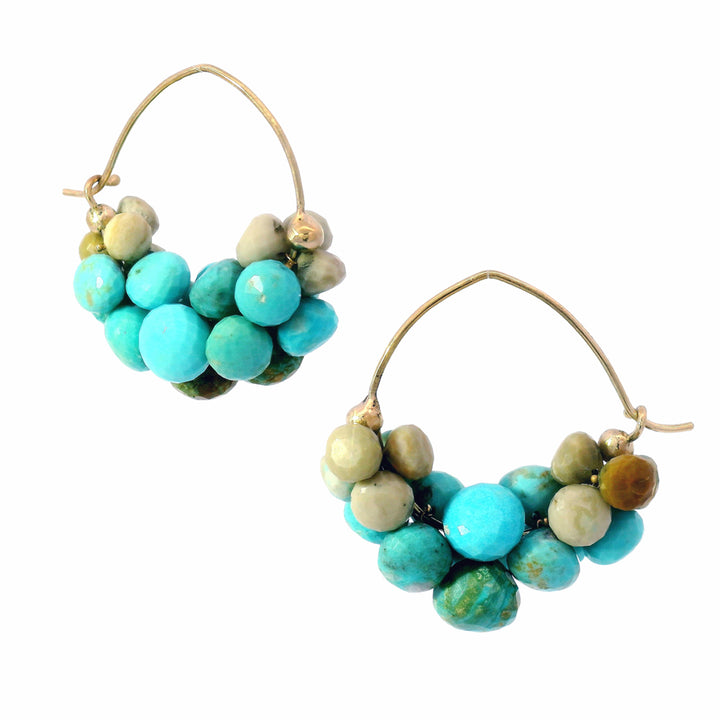 Turquoise Briolette Earrings - "Extra Large Clouds"