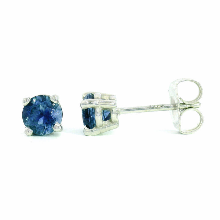 Blue Montana Sapphire & White Gold Earrings - "Armells"