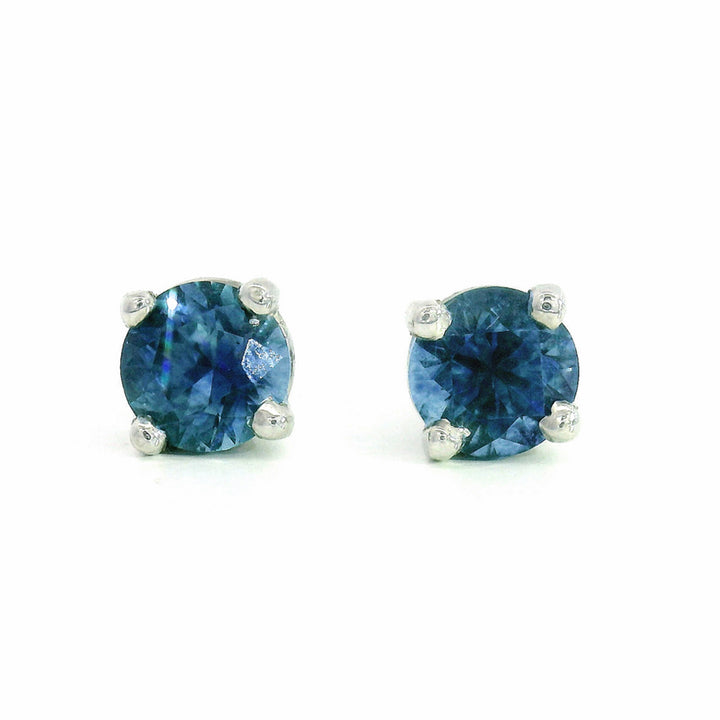 Blue Montana Sapphire & White Gold Earrings - "Armells"