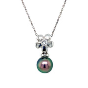 Tahitian Pearl & Diamond Necklace- "Island Bungalow"