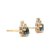 Montana Sapphire & Diamond Stud Earrings - "Stardust"