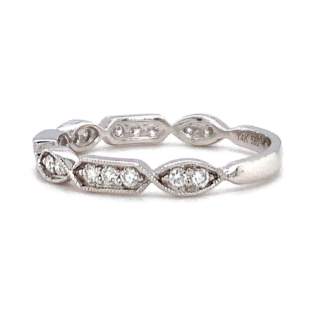 Diamond & White Gold Twist Wedding Band