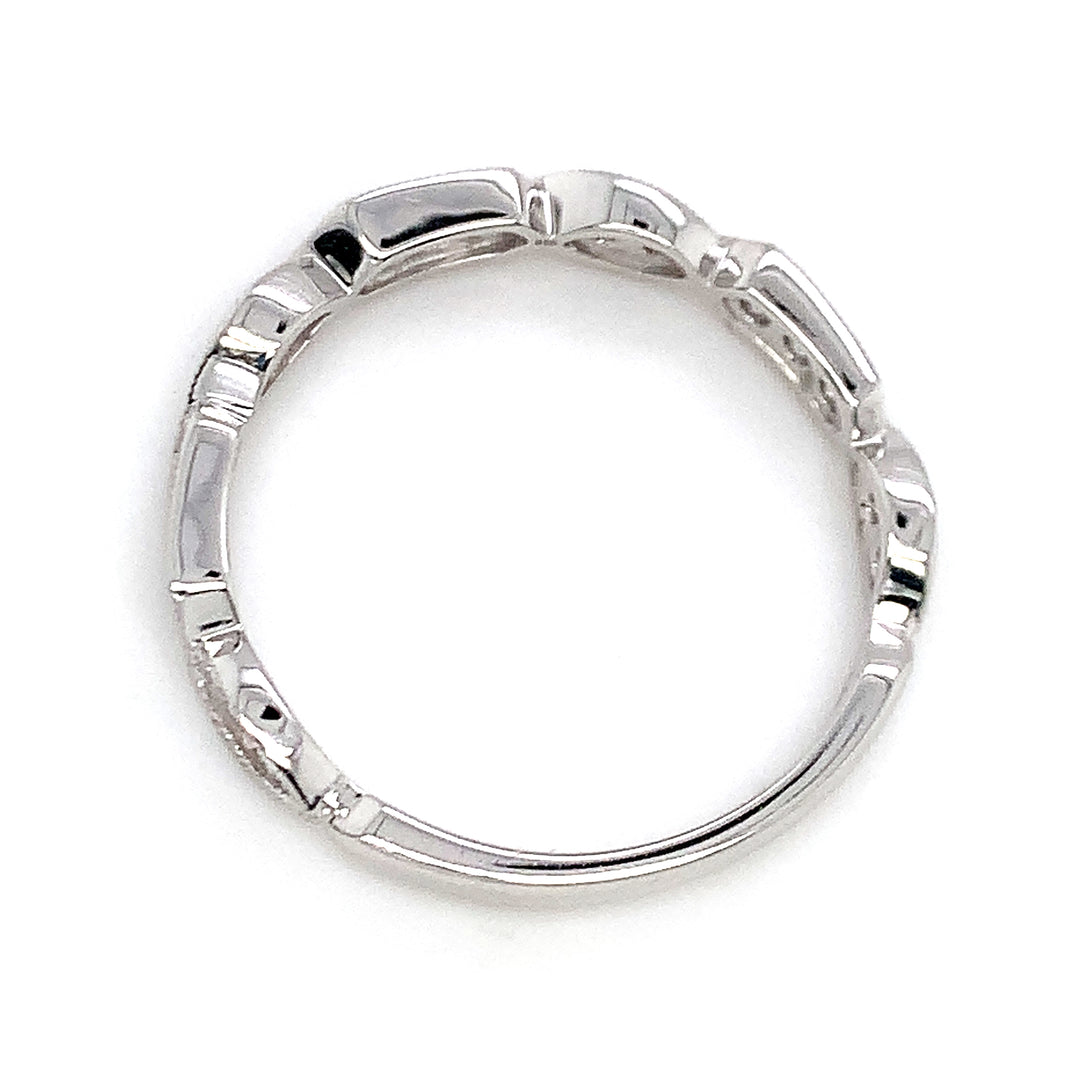 Diamond & White Gold Twist Wedding Band