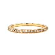 Diamond & Yellow Gold Geometric Wedding Band - "Vera"