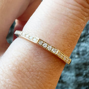 Diamond & Yellow Gold Geometric Wedding Band - "Vera"