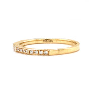 Diamond & Yellow Gold Geometric Wedding Band - "Vera"