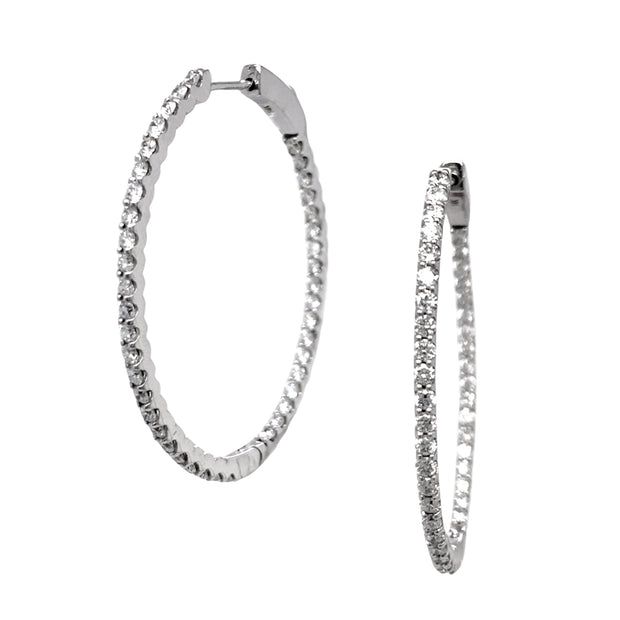 Diamond & White Gold Hoop Earrings - "Showstopper"