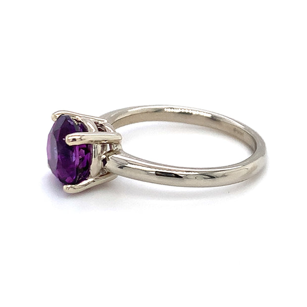 White Gold & Amethyst Ring - "Royal Promise"