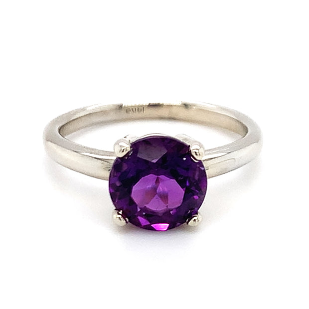 White Gold & Amethyst Ring - "Royal Promise"