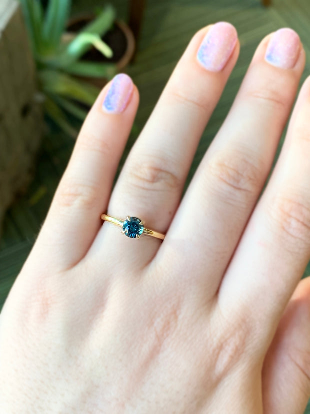 Montana Sapphire and Yellow Gold Engagement Ring - "Aurora"