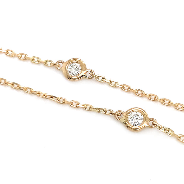 Yellow Gold & Diamond Station Necklace - "Golden Glimmers"