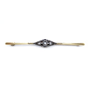 Yellow Gold, Silver, & Diamond Antique Pin - "Posy"