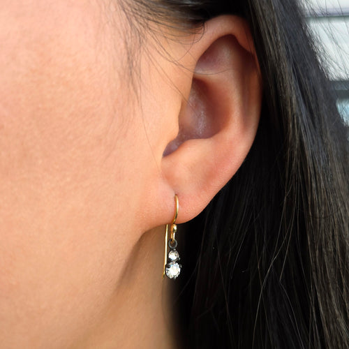 Blackened Gold Diamond Drop Earrings – “Twin Signal”