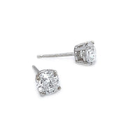 Natural Diamond Four-Prong Stud Earrings - 1.27ctw