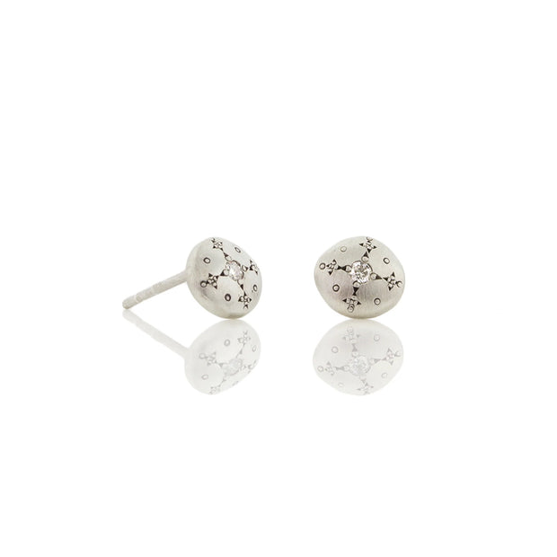 Sterling Silver & Diamond Earrings - "Silver Light"