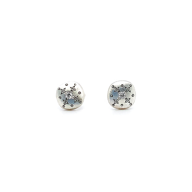 Sterling Silver & Diamond Earrings - "Silver Light"