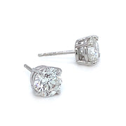 Natural Diamond Four Prong Stud Earrings - 2.01ctw