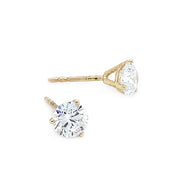 Lab Grown Diamond Three-Prong Stud Earrings - 1.00ctw