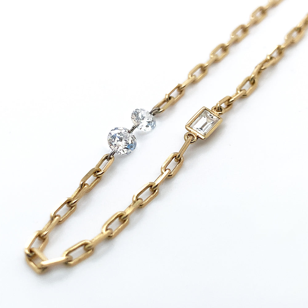 Yellow Gold and Diamond Necklace - "Staggering Bliss"