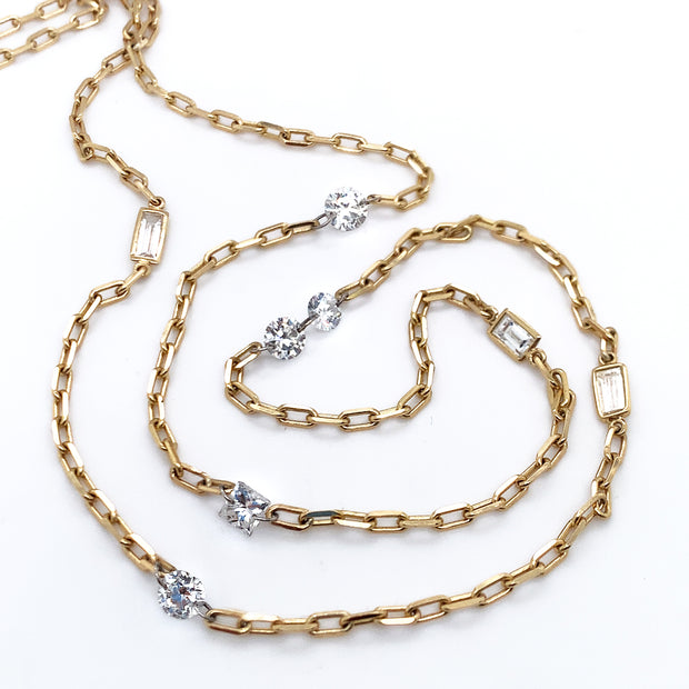 Yellow Gold and Diamond Necklace - "Staggering Bliss"
