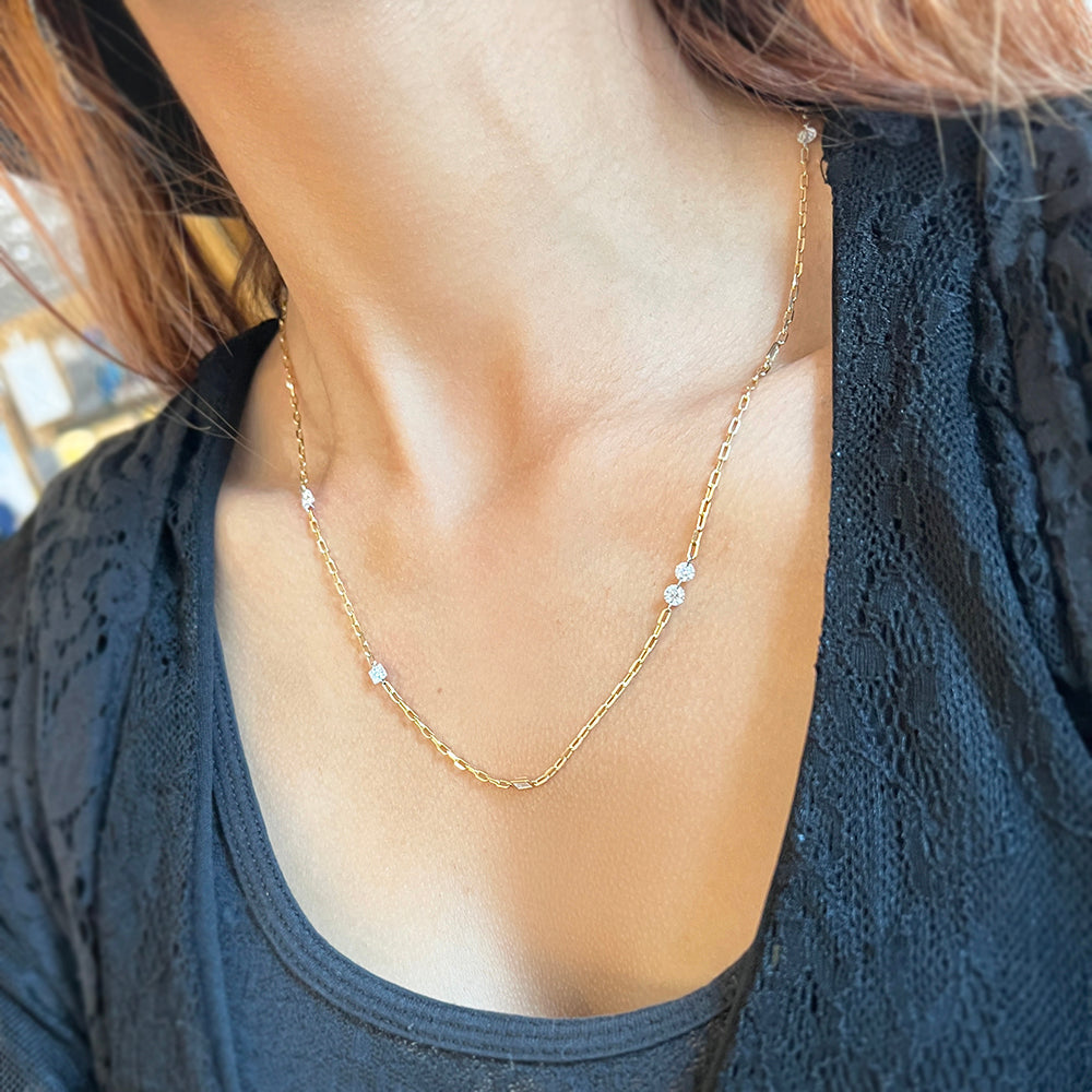 Yellow Gold and Diamond Necklace - "Staggering Bliss"