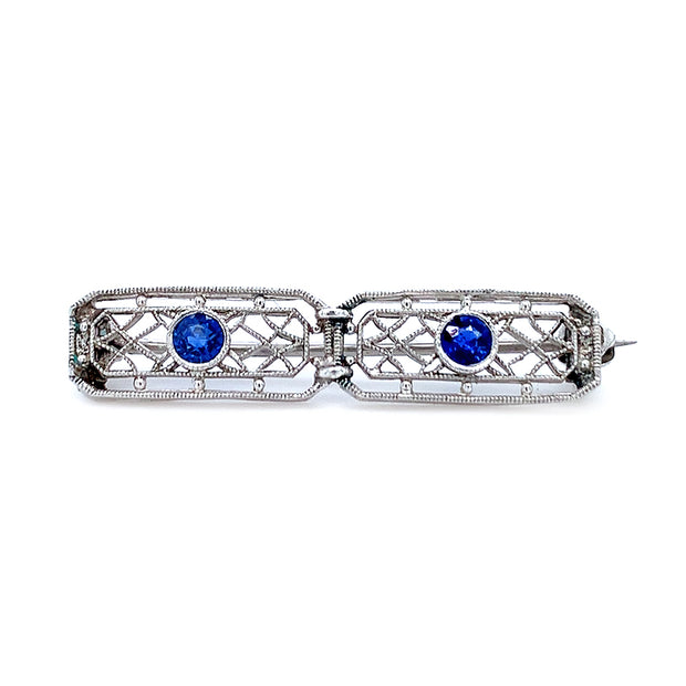 Platinum & Sapphire pin