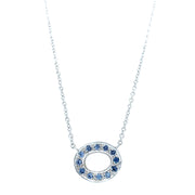 Yogo Sapphire & White Gold Necklace - "Aspen Link"