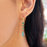 Apatite & Emerald Drop Earrings - "Woodland Stream"