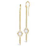 Gold & Freshwater Pearl Drop Earrings - "Dewdrop"