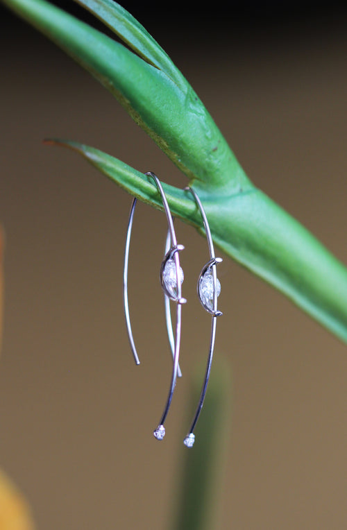 Diamond V-Drop Earrings - "Liberté"