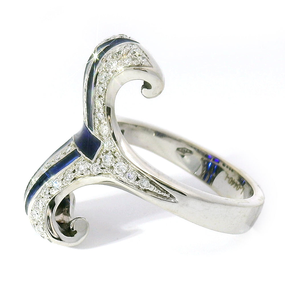 Diamond Ring with Plique-à-Jour Enamel - "Bedazzled"