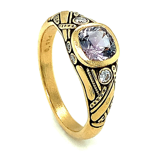 Mauve Montana Sapphire & Diamond Ring - "Reed"