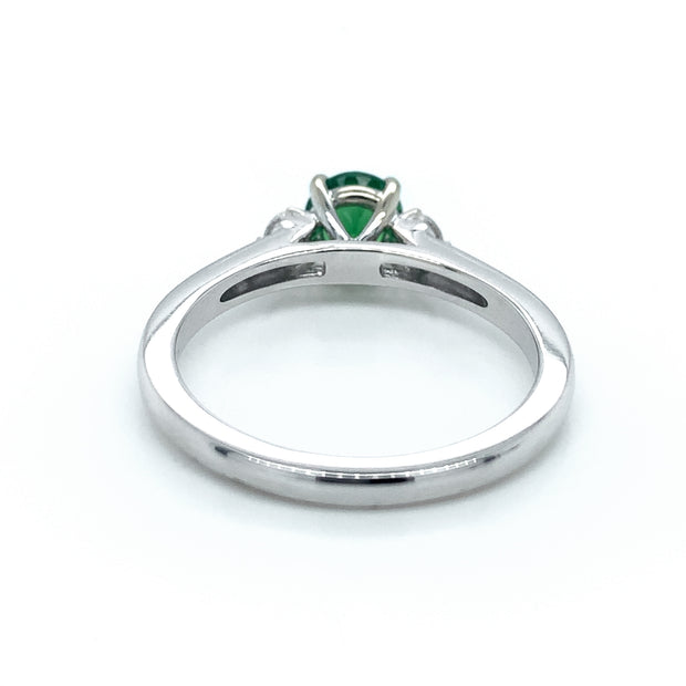 White Gold & Tsavorite Garnet Ring - "Shamrock Glam"