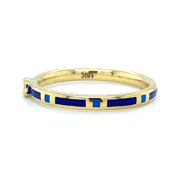 Yogo Sapphire and Enamel Band - "Rock Candy Deep Blue"