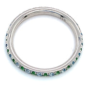 Platinum, Tsavorite Garnet & Blue Topaz Eternity Band