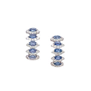 Yogo Sapphire & Diamond White Gold Earrings - "Dreamer's Glimpse"