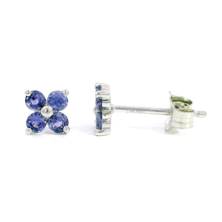 Yogo Sapphire Stud Earrings - "Clover"