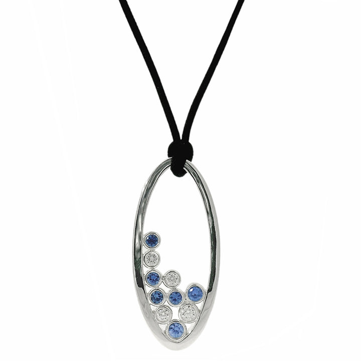 Blue Yogo Sapphire and Diamond Bubble Necklace 'Prismatic Blue'