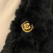 Yellow Gold & Pearl Pin - "Lucky Charm"